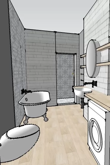 Concept Design: Combined laundry bath