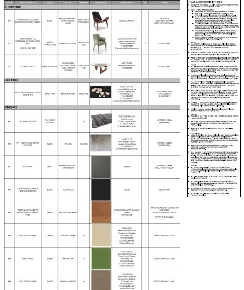FF&E Schedule Book